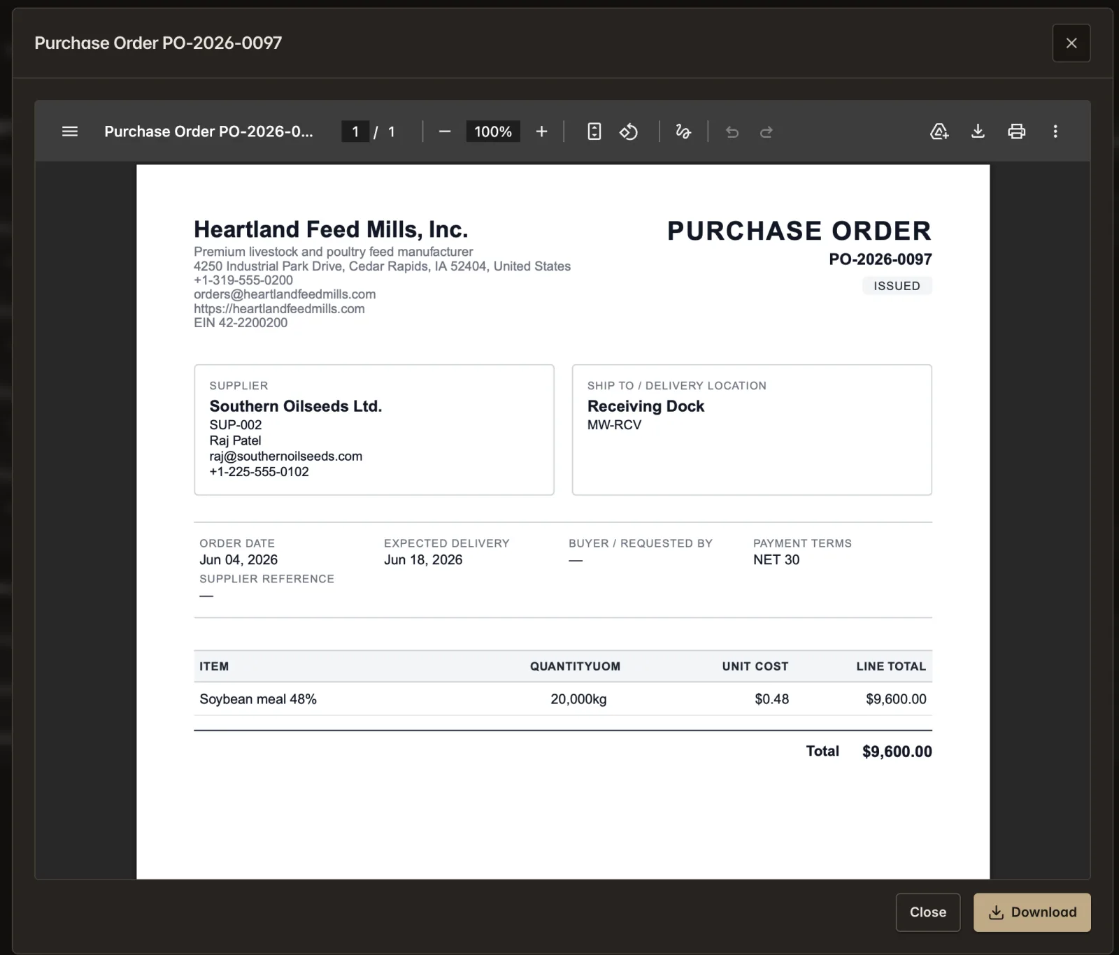 Compras: Ciclo de orden de compra